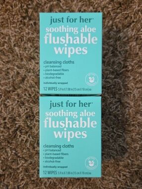 Soothing Aloe Flushable Wipes 2 Packs Of 12wipes